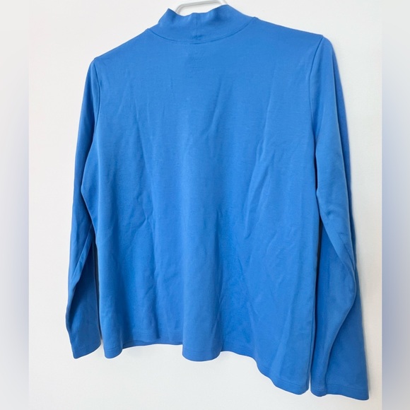 Ll Bean turtleneck shirt long sleeve tshirt blue large - Picture 2 of 5